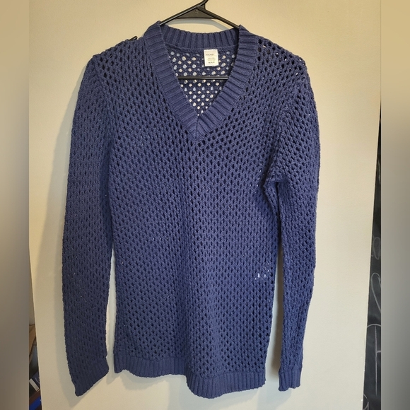 Jockey Sweaters - Jockey Deep Blue V-Neck Sweater, Size Medium